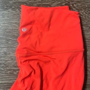 Lululemon size 8 carnation red align leggings